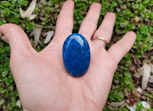 Inel Lazulit si Argint 925 - IN1110 - Inel albastru reglabil, inel statement, cadou iubita, bijuterii cadou, cadou sotie, cristale vindecatoare, cristaloterapie