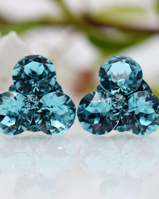 Cercei Swarovski  Trio Chaton / Argint 925