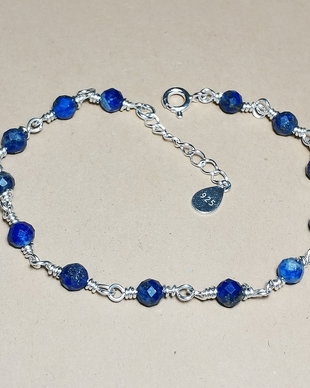 Brățară lapis lazuli și argint 925