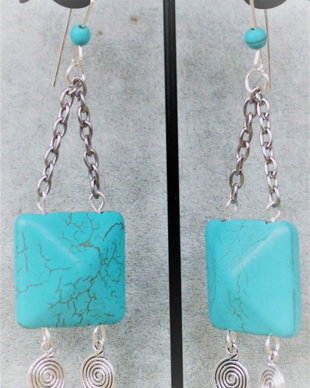Cercei din sarma si turcoaz - turquoise talisman