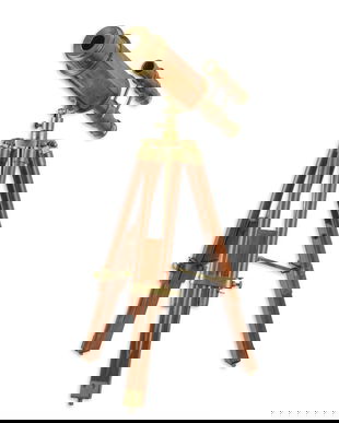 Telescop din alama cu suport din lemn mahon