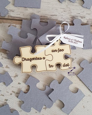 Marturii nunta puzzle cu magnet, marturii puzzle, marturii nunta magnet, marturie magnet personalizat, marturii puzzle personalizat, marturii puzzle cu nume