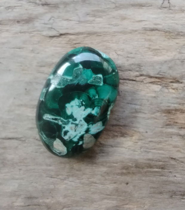 Cabochon malachit cu azurit, 28x18 mm