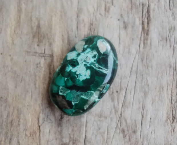 Cabochon malachit cu azurit, 28x18 mm