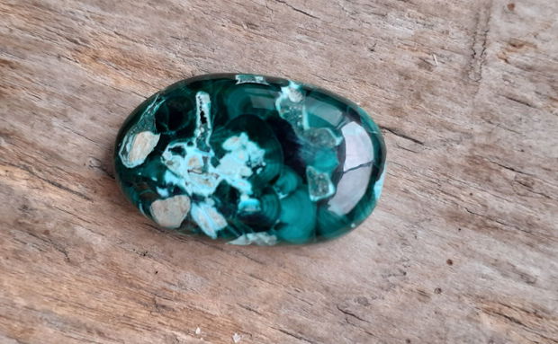 Cabochon malachit cu azurit, 28x18 mm