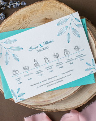 Invitatie nuntă Leafs Timeline