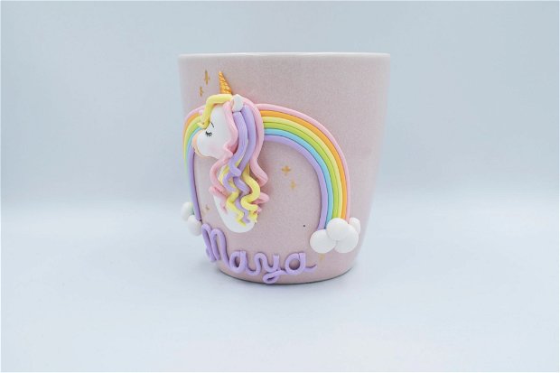 Cană Unicorn | Personalizată handmade | Lut polimeric