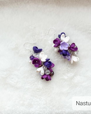 Cercei din argint: Liliac