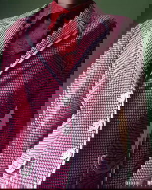 Sacou pepit rosu -alb