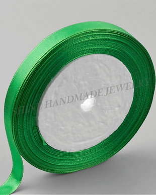 Panglica satin verde, 12mm