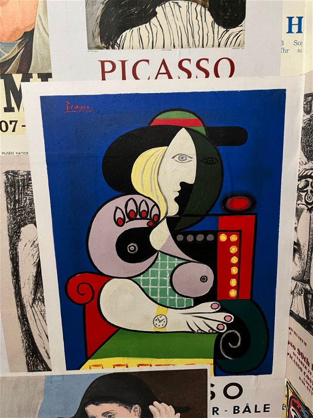 Cercei pictati manual dupa Pablo Picasso
