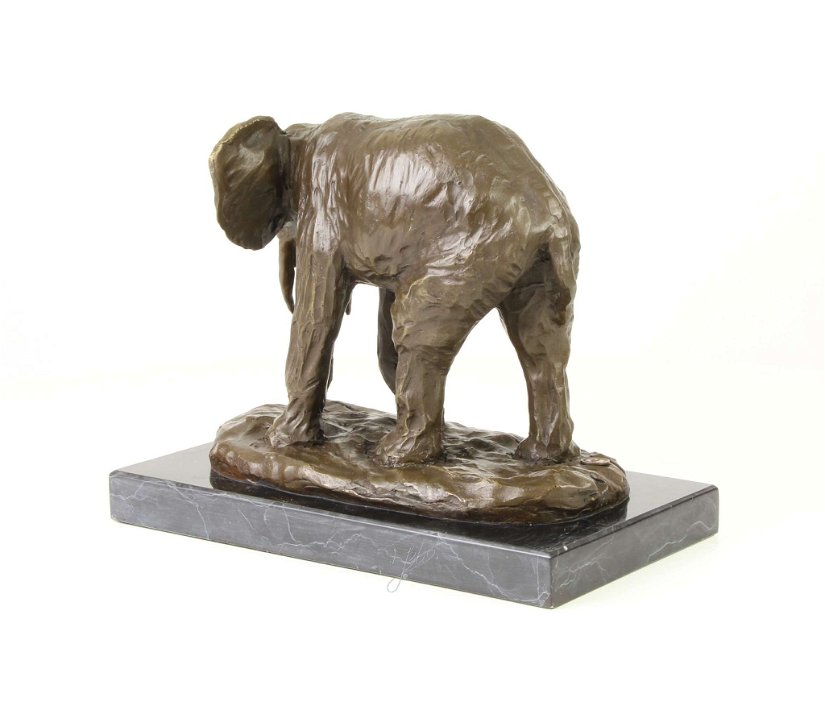 Elefant - statueta din bronz pe soclu din marmura