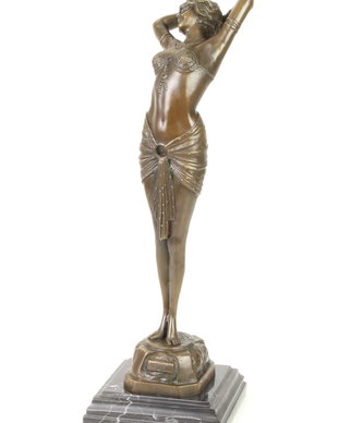 Dansatoare trezita - statueta din bronz pe soclu din marmura
