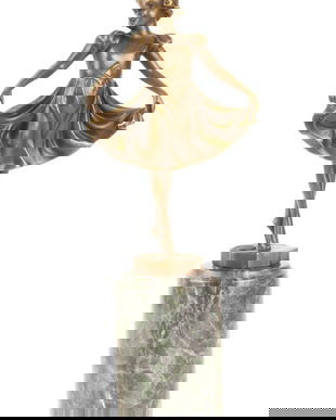 Micuta dansatoare - statueta din bronz pe soclu din marmura