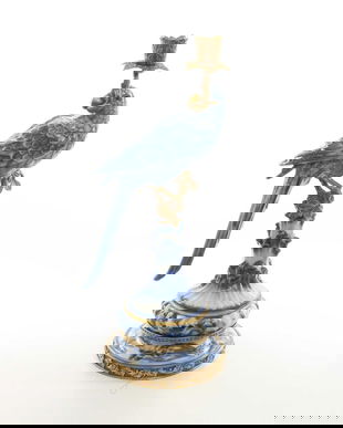 Sfesnic papagal din portelan Craquele cu bronz