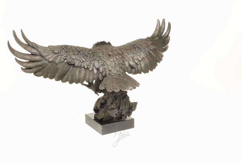 Vultur- statueta din bronz pe un soclu din marmura