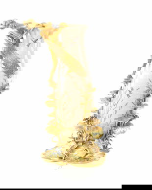 Vaza din portelan Craquele cu decoratiuni din bronz