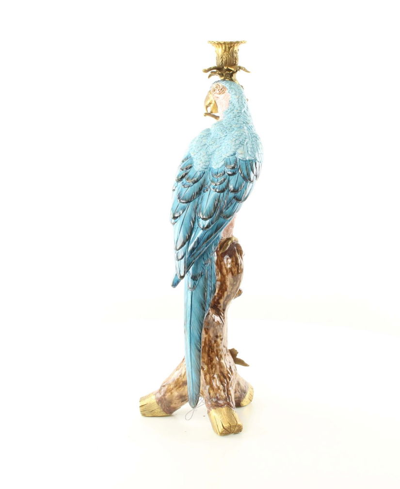Sfesnic papagal din portelan cu bronz