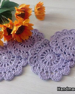 Set suport pahare/cani crosetate/ coaster