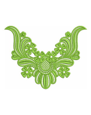 Decolteu verde brodat