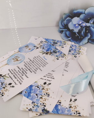 Invitație florala nunta și botez