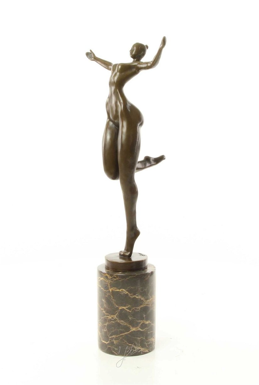 Nud modern - statueta din bronz pe un soclu din marmura