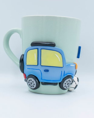 Cană mașinută | Personalizată handmade | Lut polimeric
