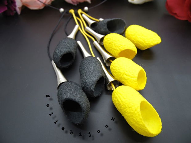 Colier handmade statement unicat - coconi de matase (cod798)