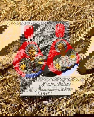 Cercei pictati manual dupa Matisse