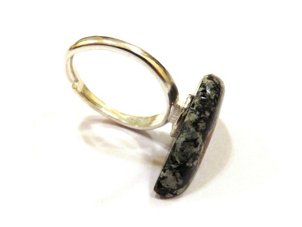 Inel Rubin in Spinel si Argint 925 - IN558 - Inel pietre semipretioase, inel negru reglabil, inel cadou,  cadou sotie, cristale vindecatoare