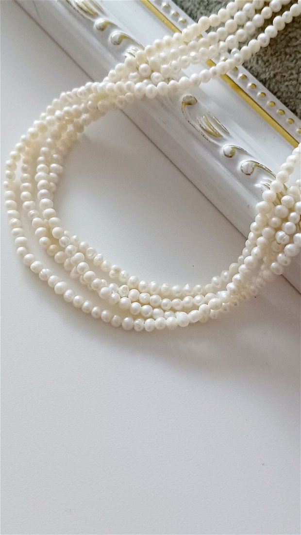Perle albe de cultura, 3mm - 1 buc