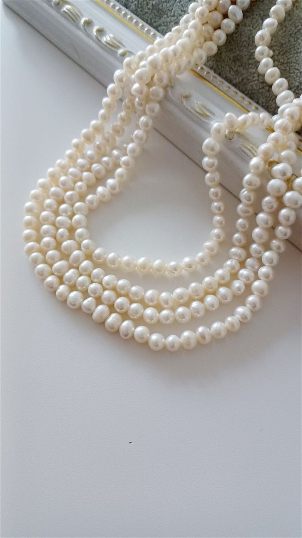 Perle albe de cultura, 6x5mm, cod perle2 - 1 buc