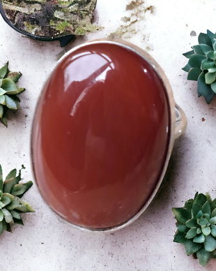 Inel din argint 925 cu piatra naturala semipretioasa de carneol