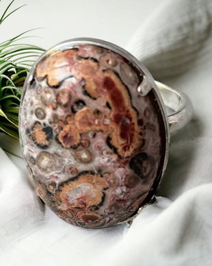 Inel cu leopard skin jasper