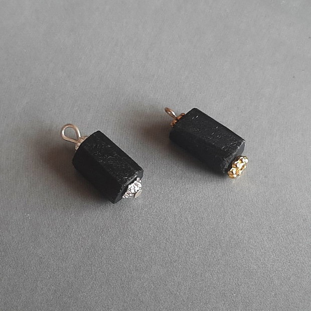 Pandantiv turmalina neagra, fatetata 14x10mm