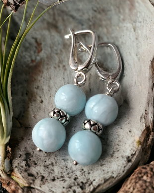 Cercei larimar natural cu accesorii de argint 925