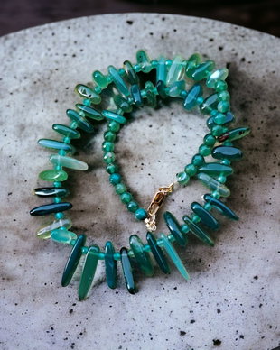 Colier agate verzi
