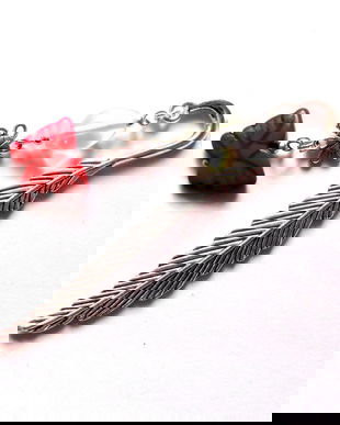 semn de carte cu piatra lunii si howlite rosu 42891