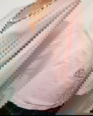 Bluza fina matade naturala  roz pastel