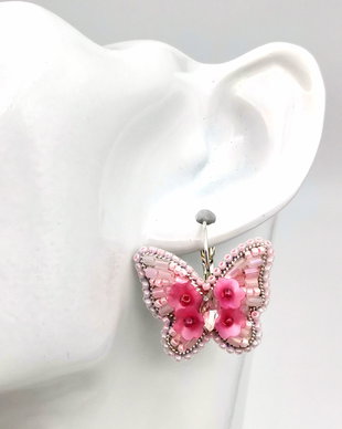 Cercei - Pink Butterflys Flowers