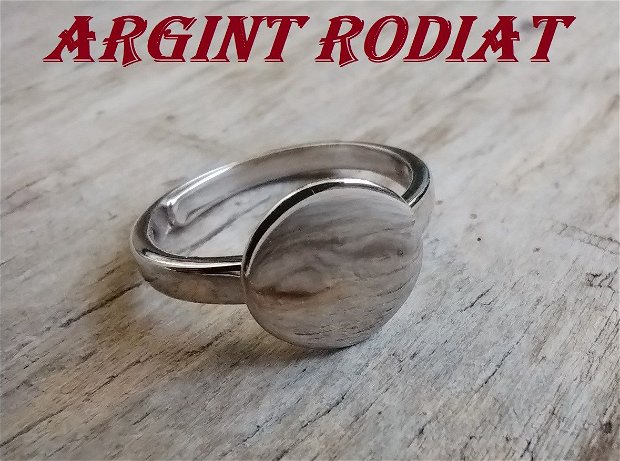 Baza inel reglabil, argint 925 rodiat, platou 10-11 mm