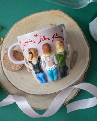 Cana Best friends | Personalizată handmade | Lut polimeric