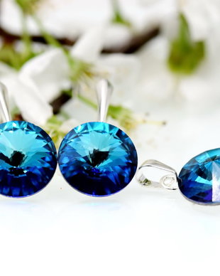 Set cercei si pandantiv Swarovski / Rivoli / Argint 925