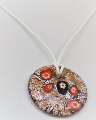 Colier cu pandantiv millefiori murano