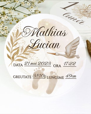 Set carduri din lemn pentru poze - Baby milestones - Boho Nursery