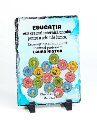 Piatra ardezie personalizata / cadou profesor sociologie
