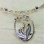Colier argint lacramioare perle de cultura, medalion, flori lant snake