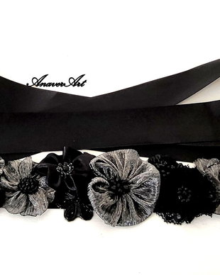 Brau cu flori textile/Cordon