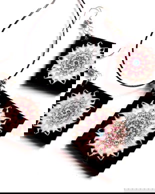 set bijuterii lemn cu mandala 42897