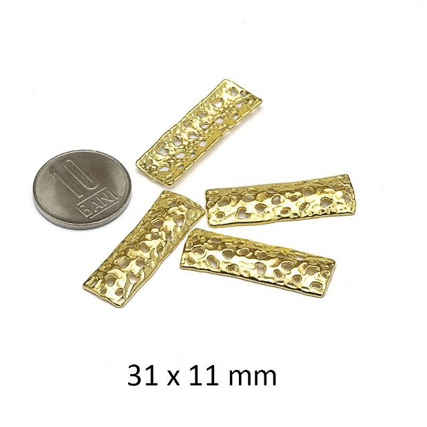 Link aliaj, usor, auriu similar nuanta 18k, calitate AAA, 31 x 11 mm DS-363